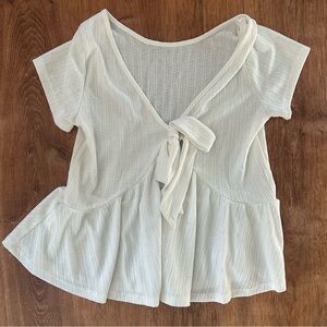 white knit tie-front top!